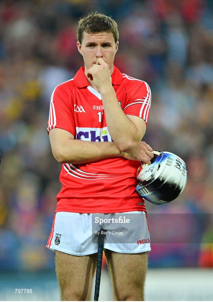 28 September 2013; A dejected Cian McCarthy, Cork, after the game. GAA Hurling All-Ireland Senior Championship Final Replay, Cork v Clare, Croke Park, Dublin. Picture credit: Barry Cregg / SPORTSFILE