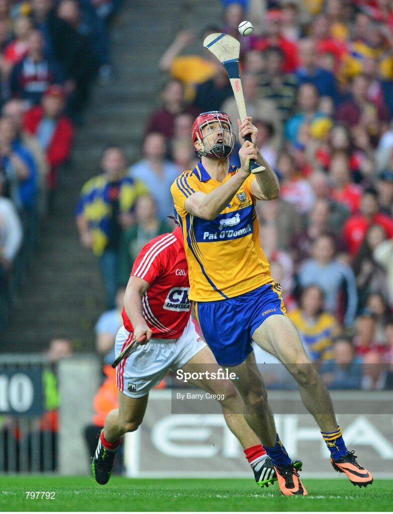 28 September 2013; Clare's Darach Honan shoots to score his side's fifth goal. GAA Hurling All-Ireland Senior Championship Final Replay, Cork v Clare, Croke Park, Dublin. Picture credit: Barry Cregg / SPORTSFILE