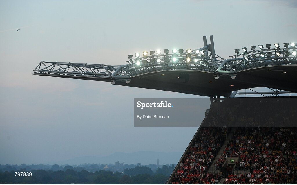 28 September 2013; Spectators in the Upper Cusack Stand during the game. GAA Hurling All-Ireland Senior Championship Final Replay, Cork v Clare, Croke Park, Dublin. Picture credit: Daire Brennan / SPORTSFILE