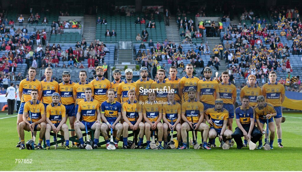 28 September 2013; The Clare squad. GAA Hurling All-Ireland Senior Championship Final Replay, Cork v Clare, Croke Park, Dublin. Picture credit: Ray McManus / SPORTSFILE