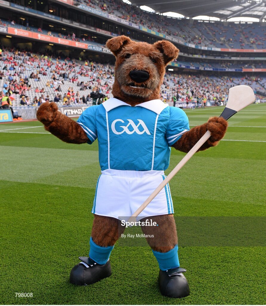28 September 2013; Fionn, the GAA mascot, before the game. GAA Hurling All-Ireland Senior Championship Final Replay, Cork v Clare, Croke Park, Dublin. Picture credit: Ray McManus / SPORTSFILE