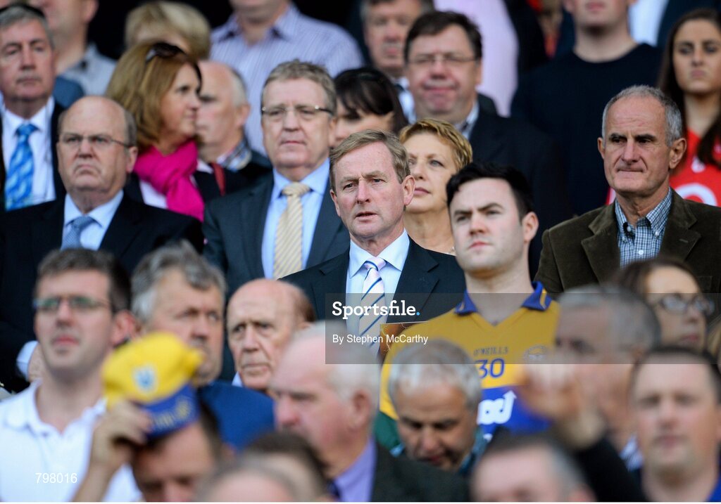 28 September 2013; An Taoiseach Enda Kenny T.D. in attendance at the game. GAA Hurling All-Ireland Senior Championship Final Replay, Cork v Clare, Croke Park, Dublin. Picture credit: Stephen McCarthy / SPORTSFILE