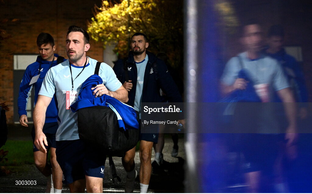 29 November 2024; Leinster captain Jack Conan before the United Rugby Championship match between Ulster and Leinster at Kingspan Stadium in Belfast. Photo by Ramsey Cardy/Sportsfile