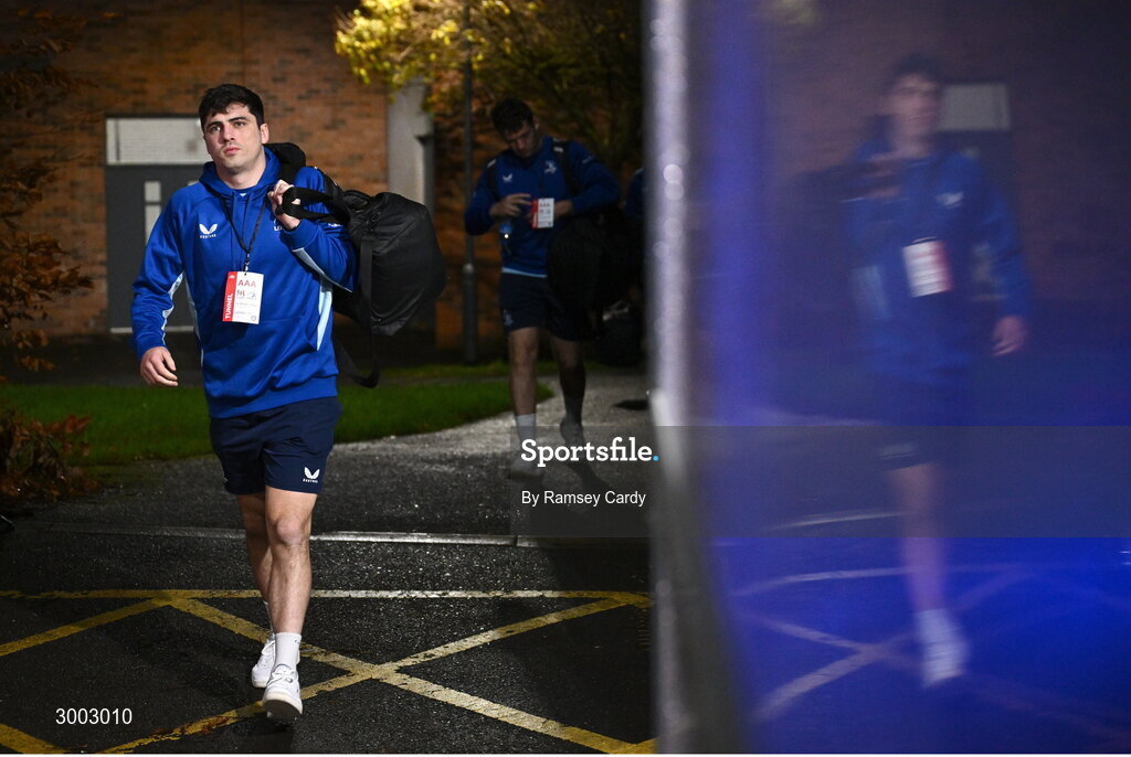 29 November 2024; Jimmy O'Brien of Leinster before the United Rugby Championship match between Ulster and Leinster at Kingspan Stadium in Belfast. Photo by Ramsey Cardy/Sportsfile