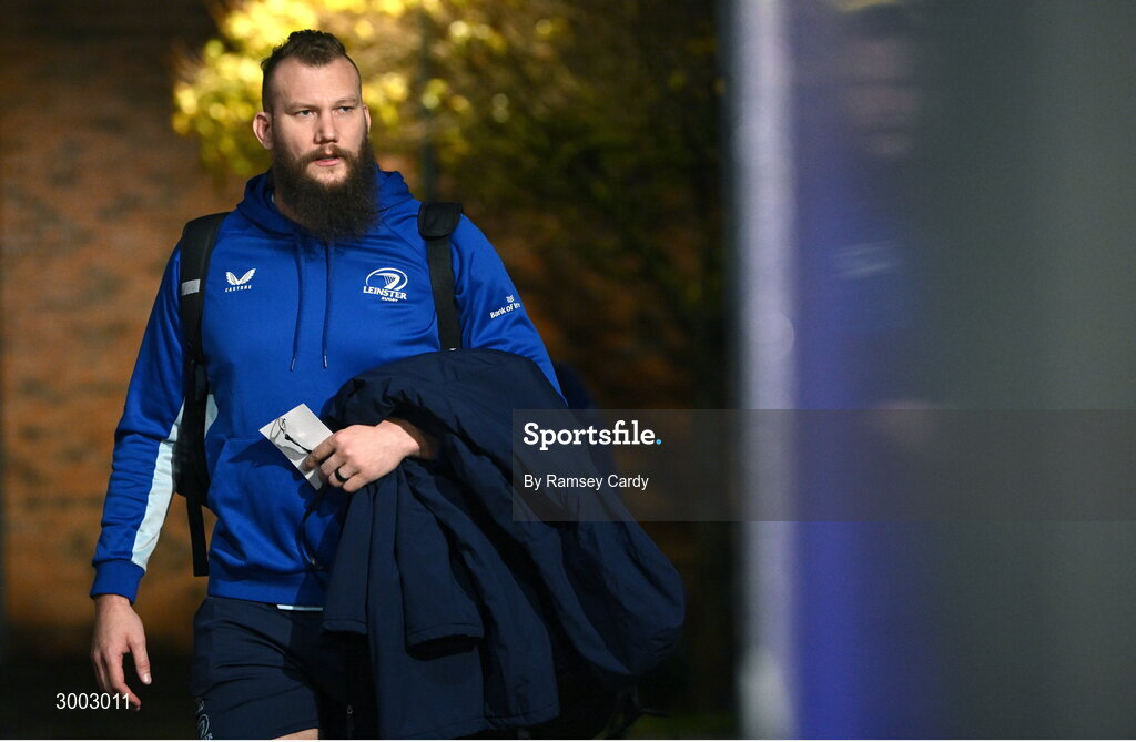 29 November 2024; RG Snyman of Leinster before the United Rugby Championship match between Ulster and Leinster at Kingspan Stadium in Belfast. Photo by Ramsey Cardy/Sportsfile