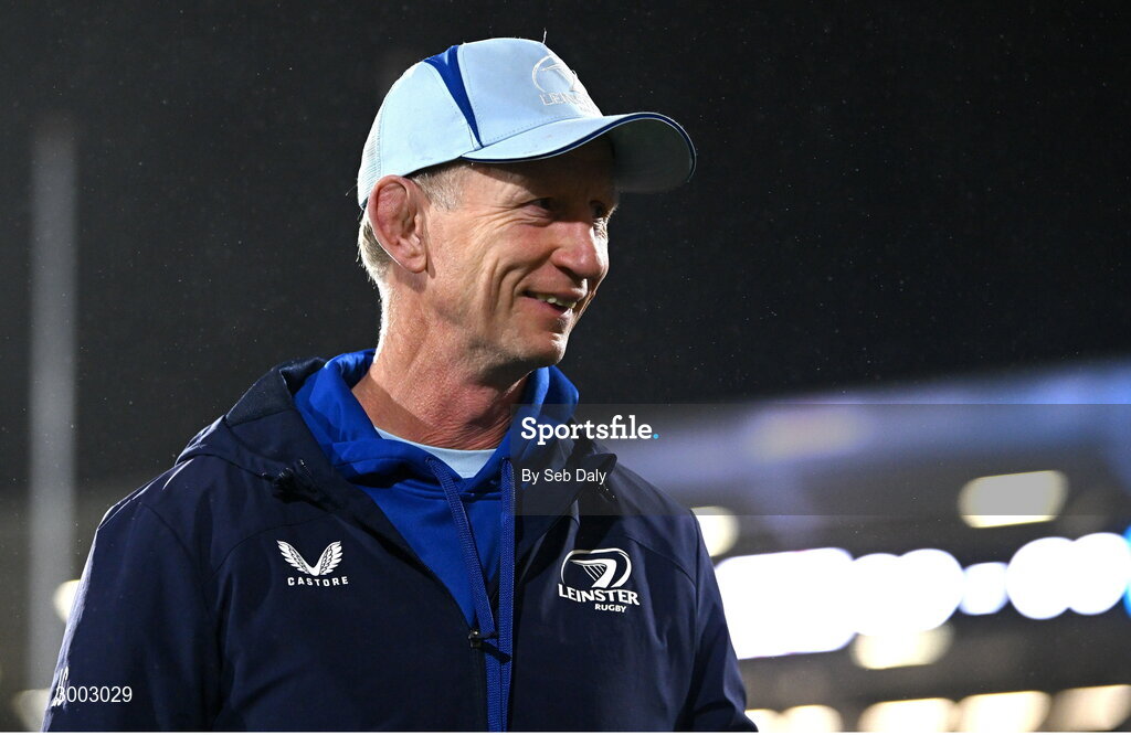 29 November 2024; Leinster head coach Leo Cullen before the United Rugby Championship match between Ulster and Leinster at Kingspan Stadium in Belfast. Photo by Seb Daly/Sportsfile