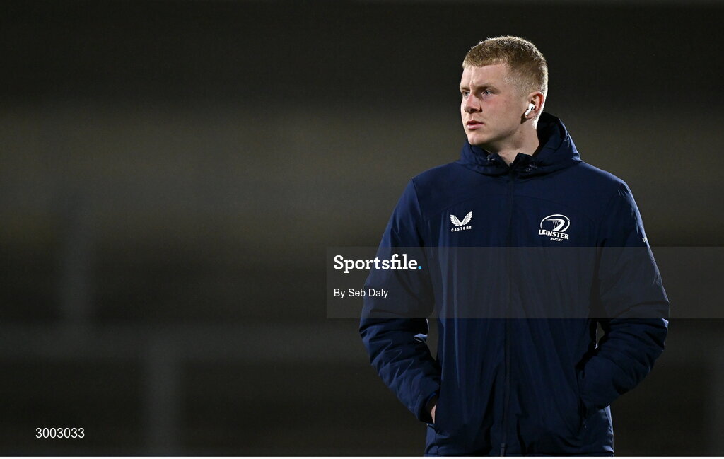 29 November 2024; Andrew Osborne of Leinster before the United Rugby Championship match between Ulster and Leinster at Kingspan Stadium in Belfast. Photo by Seb Daly/Sportsfile