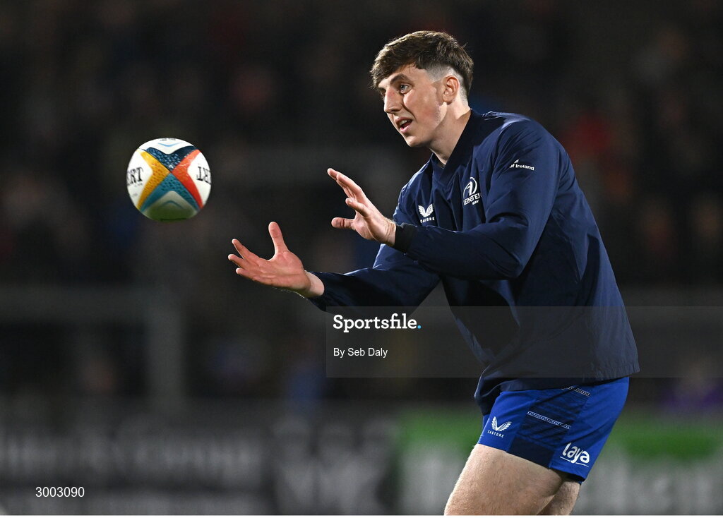 29 November 2024; Charlie Tector of Leinster before the United Rugby Championship match between Ulster and Leinster at Kingspan Stadium in Belfast. Photo by Seb Daly/Sportsfile