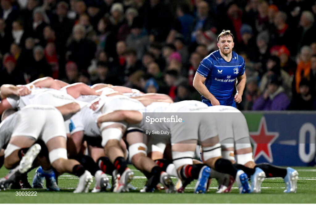 29 November 2024; Liam Turner of Leinster during the United Rugby Championship match between Ulster and Leinster at Kingspan Stadium in Belfast. Photo by Seb Daly/Sportsfile