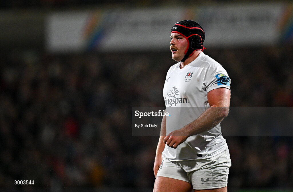 29 November 2024; Eric O'Sullivan of Ulster during the United Rugby Championship match between Ulster and Leinster at Kingspan Stadium in Belfast. Photo by Seb Daly/Sportsfile