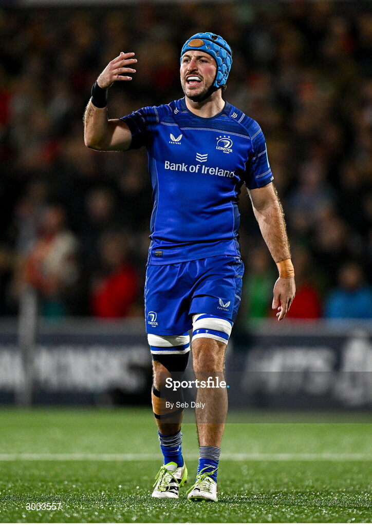 29 November 2024; Will Connors of Leinster during the United Rugby Championship match between Ulster and Leinster at Kingspan Stadium in Belfast. Photo by Seb Daly/Sportsfile