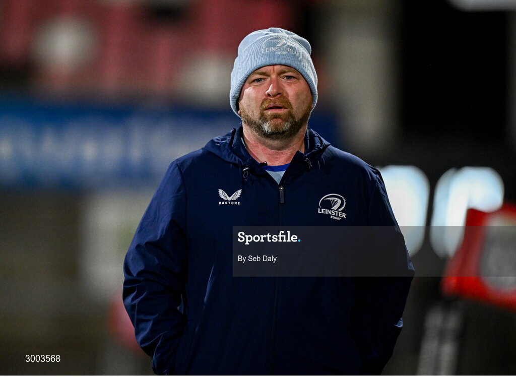 29 November 2024; Leinster senior kitman Jim Bastick before the United Rugby Championship match between Ulster and Leinster at Kingspan Stadium in Belfast. Photo by Seb Daly/Sportsfile
