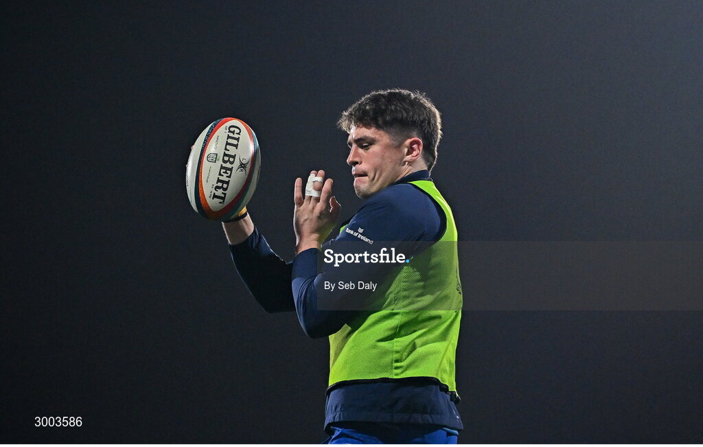 29 November 2024; Alex Soroka of Leinster before the United Rugby Championship match between Ulster and Leinster at Kingspan Stadium in Belfast. Photo by Seb Daly/Sportsfile