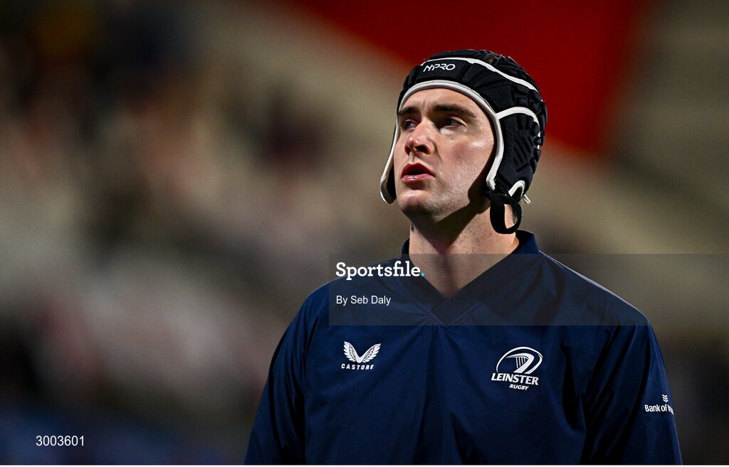 29 November 2024; Brian Deeny of Leinster before the United Rugby Championship match between Ulster and Leinster at Kingspan Stadium in Belfast. Photo by Seb Daly/Sportsfile