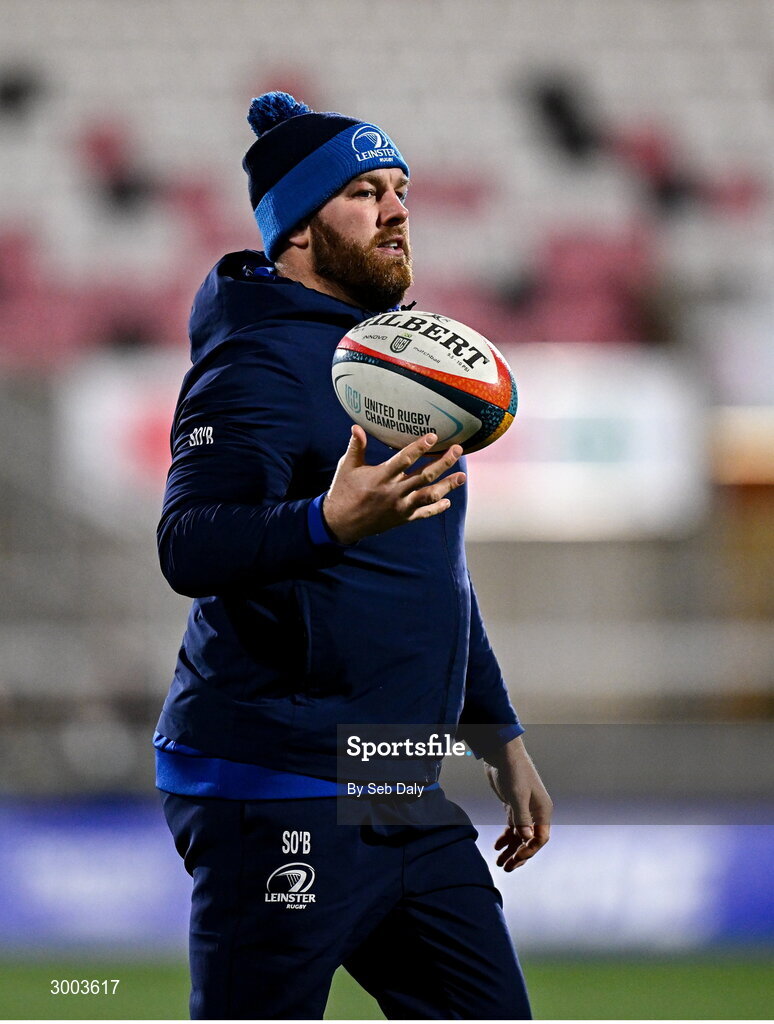 29 November 2024; Leinster contact skills coach Sean O'Brien before the United Rugby Championship match between Ulster and Leinster at Kingspan Stadium in Belfast. Photo by Seb Daly/Sportsfile