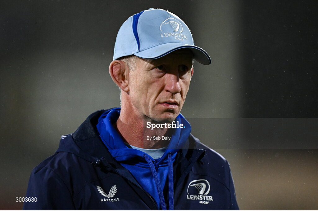 29 November 2024; Leinster head coach Leo Cullen before the United Rugby Championship match between Ulster and Leinster at Kingspan Stadium in Belfast. Photo by Seb Daly/Sportsfile