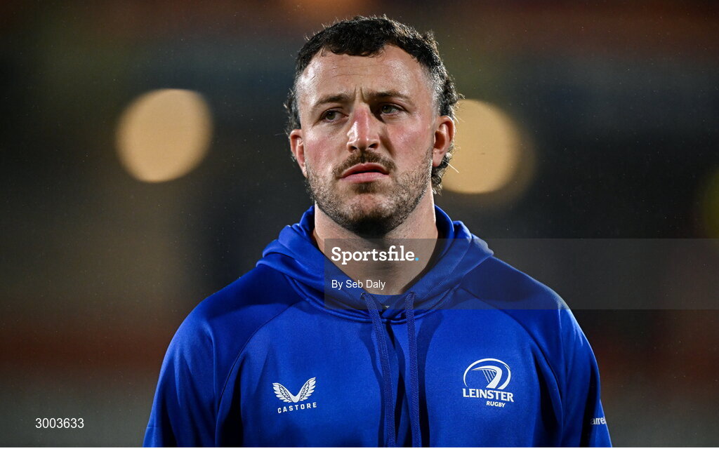 29 November 2024; Will Connors of Leinster before the United Rugby Championship match between Ulster and Leinster at Kingspan Stadium in Belfast. Photo by Seb Daly/Sportsfile