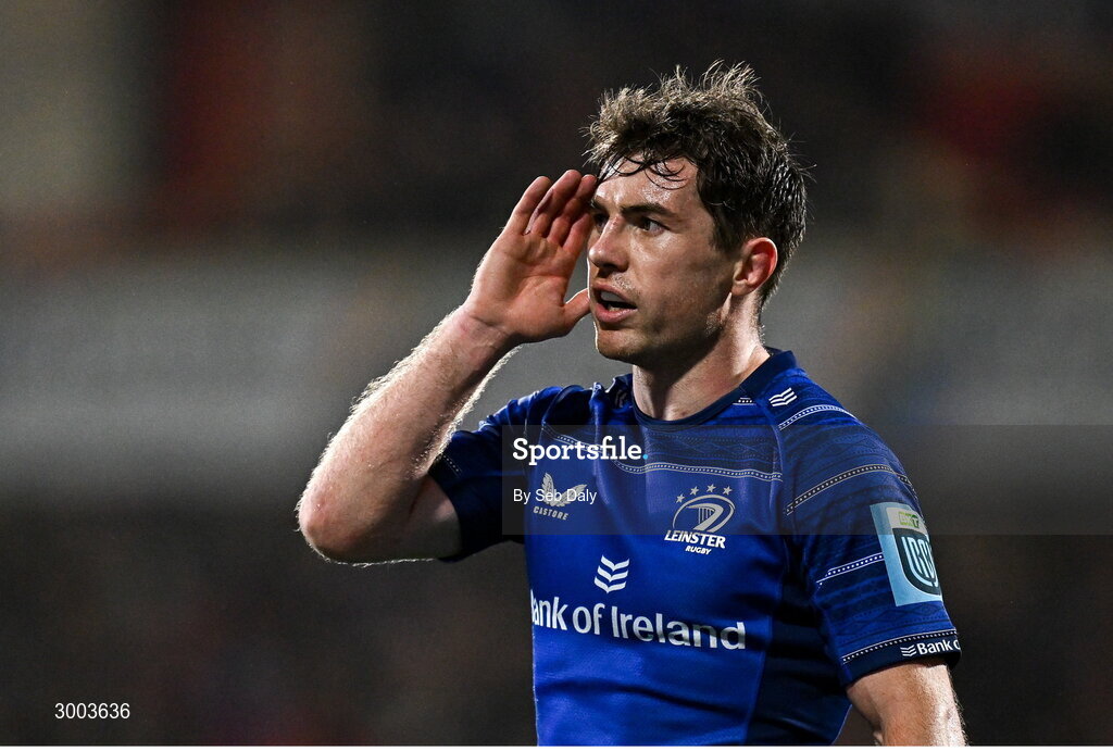 29 November 2024; Luke McGrath of Leinster during the United Rugby Championship match between Ulster and Leinster at Kingspan Stadium in Belfast. Photo by Seb Daly/Sportsfile