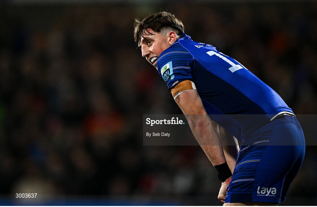 29 November 2024; Charlie Tector of Leinster during the United Rugby Championship match between Ulster and Leinster at Kingspan Stadium in Belfast. Photo by Seb Daly/Sportsfile