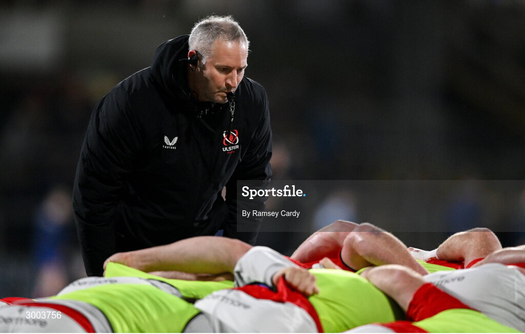 29 November 2024; Ulster assistant coach Jimmy Duffy before the United Rugby Championship match between Ulster and Leinster at Kingspan Stadium in Belfast. Photo by Ramsey Cardy/Sportsfile