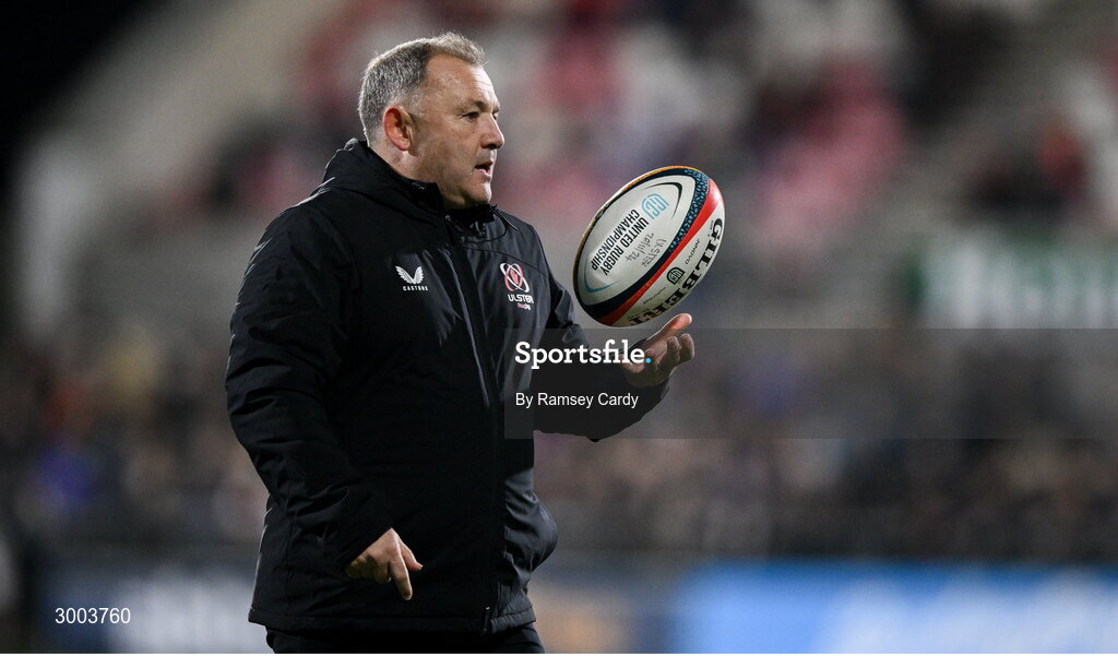 29 November 2024; Ulster head coach Richie Murphy before the United Rugby Championship match between Ulster and Leinster at Kingspan Stadium in Belfast. Photo by Ramsey Cardy/Sportsfile