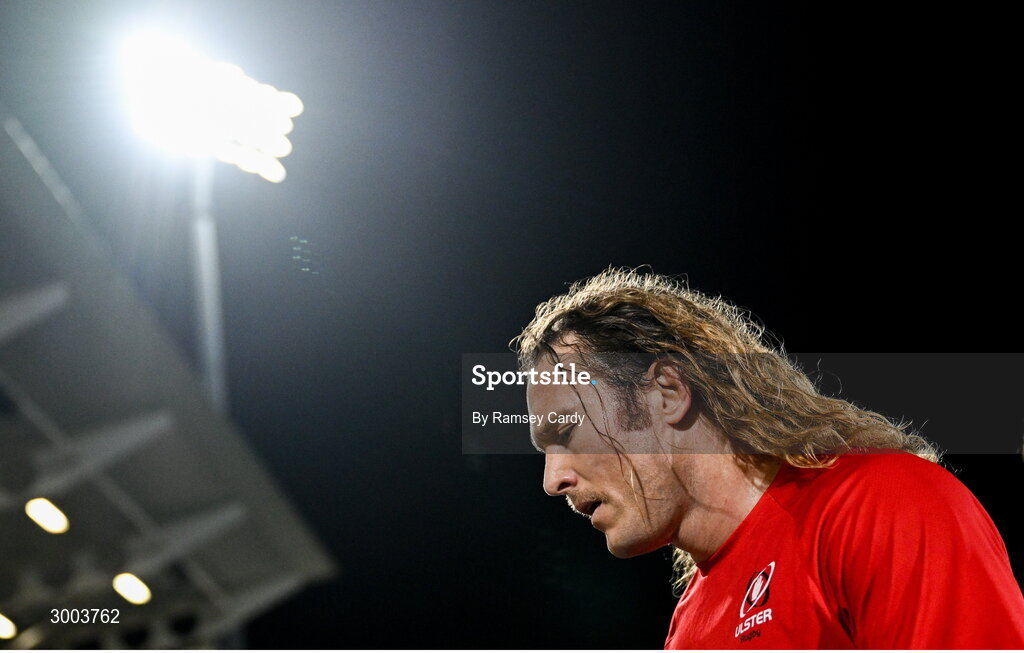 29 November 2024; Werner Kok of Ulster before the United Rugby Championship match between Ulster and Leinster at Kingspan Stadium in Belfast. Photo by Ramsey Cardy/Sportsfile