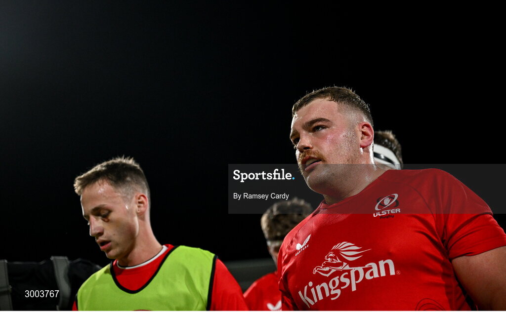 29 November 2024; Eric O'Sullivan of Ulster before the United Rugby Championship match between Ulster and Leinster at Kingspan Stadium in Belfast. Photo by Ramsey Cardy/Sportsfile