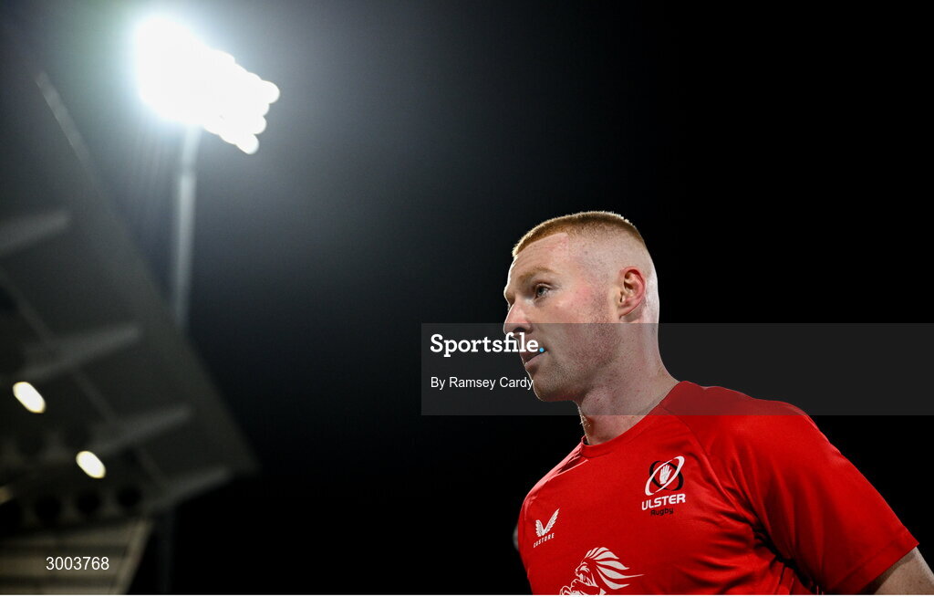 29 November 2024; Nathan Doak of Ulster before the United Rugby Championship match between Ulster and Leinster at Kingspan Stadium in Belfast. Photo by Ramsey Cardy/Sportsfile