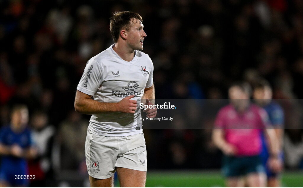 29 November 2024; Stewart Moore of Ulster during the United Rugby Championship match between Ulster and Leinster at Kingspan Stadium in Belfast. Photo by Ramsey Cardy/Sportsfile