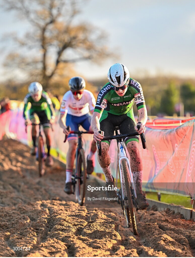 1 December 2024; James Armstrong of Ireland during the Men's U19 race at the UCI Cyclo-cross World Cup on the Sport Ireland Campus in Dublin. Photo by David Fitzgerald/Sportsfile