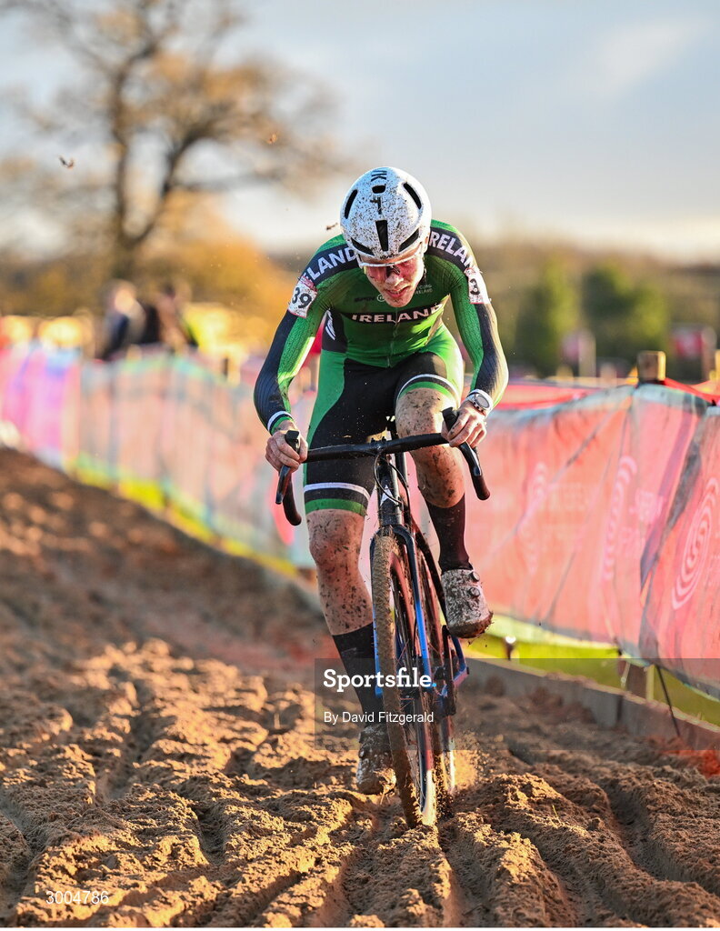 1 December 2024; Cameron Henry of Ireland during the Men's U19 race at the UCI Cyclo-cross World Cup on the Sport Ireland Campus in Dublin. Photo by David Fitzgerald/Sportsfile