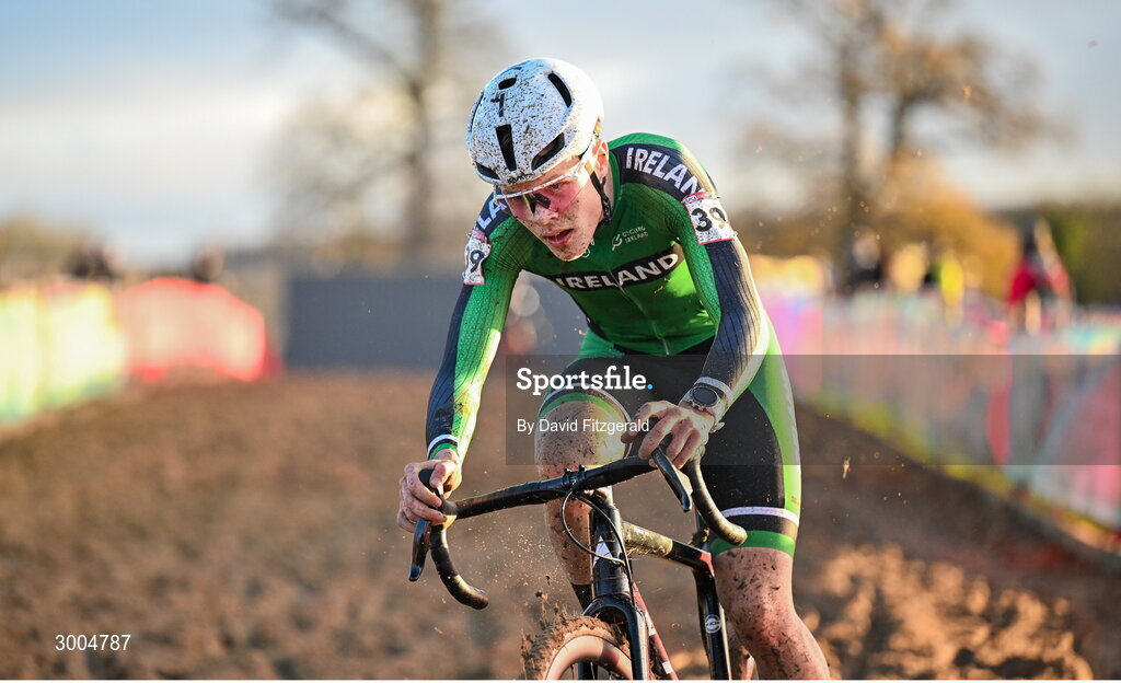 1 December 2024; Cameron Henry of Ireland during the Men's U19 race at the UCI Cyclo-cross World Cup on the Sport Ireland Campus in Dublin. Photo by David Fitzgerald/Sportsfile
