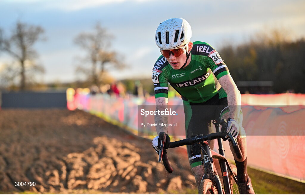 1 December 2024; Ryan Daly of Ireland during the Men's U19 race at the UCI Cyclo-cross World Cup on the Sport Ireland Campus in Dublin. Photo by David Fitzgerald/Sportsfile