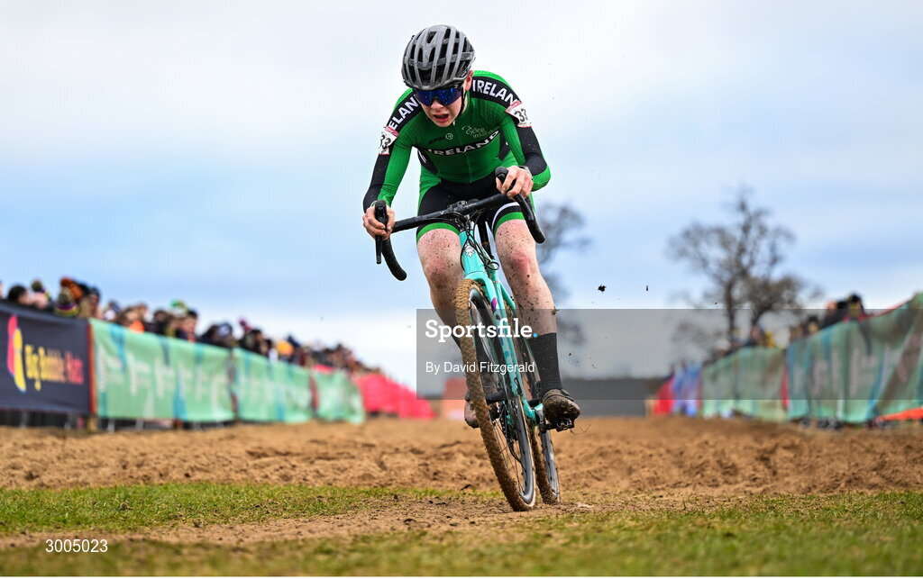 1 December 2024; Michael Collins of Ireland during the Men's U23 race at the UCI Cyclo-cross World Cup on the Sport Ireland Campus in Dublin. Photo by David Fitzgerald/Sportsfile