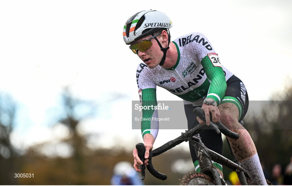 1 December 2024; Dean Harvey of Ireland during the Men's U23 race at the UCI Cyclo-cross World Cup on the Sport Ireland Campus in Dublin. Photo by David Fitzgerald/Sportsfile