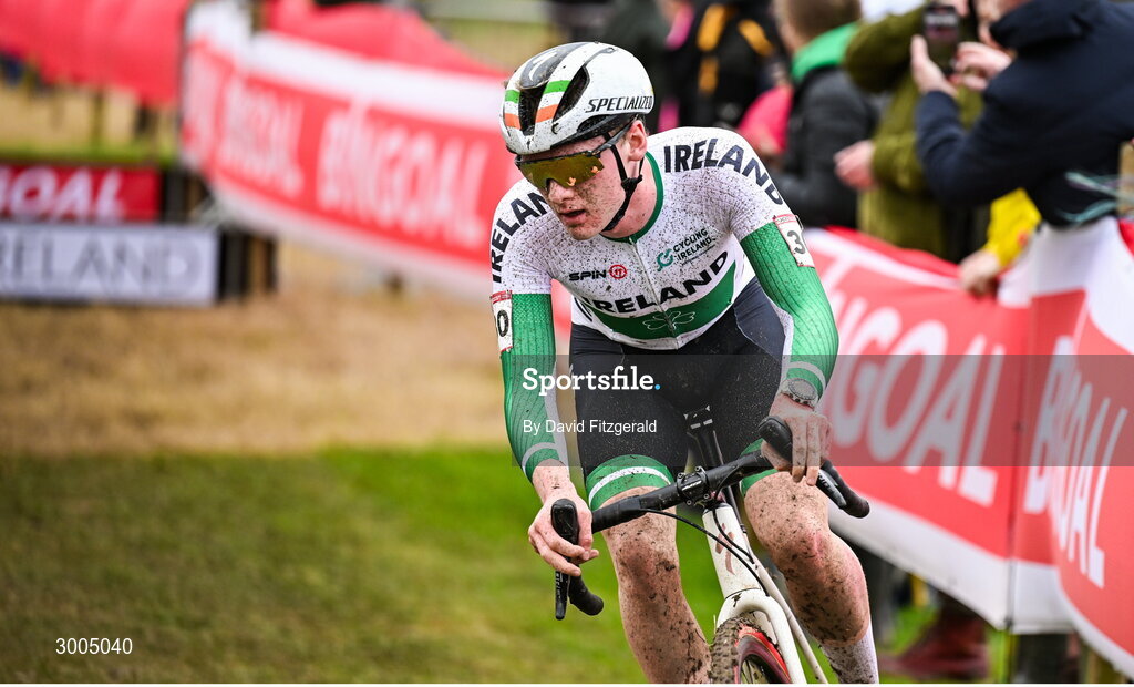 1 December 2024; Dean Harvey of Ireland during the Men's U23 race at the UCI Cyclo-cross World Cup on the Sport Ireland Campus in Dublin. Photo by David Fitzgerald/Sportsfile