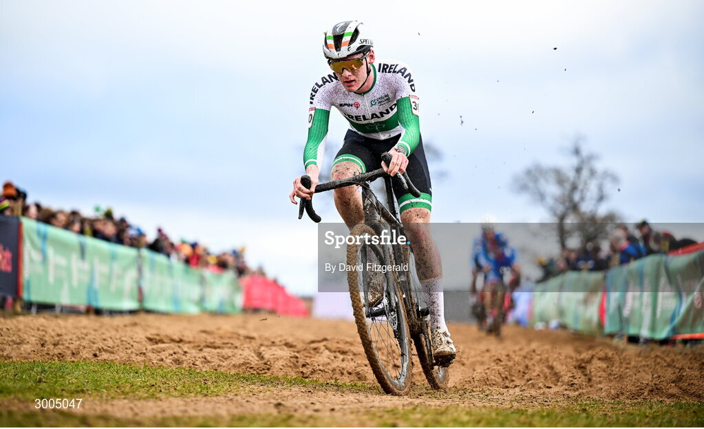 1 December 2024; Dean Harvey of Ireland during the Men's U23 race at the UCI Cyclo-cross World Cup on the Sport Ireland Campus in Dublin. Photo by David Fitzgerald/Sportsfile