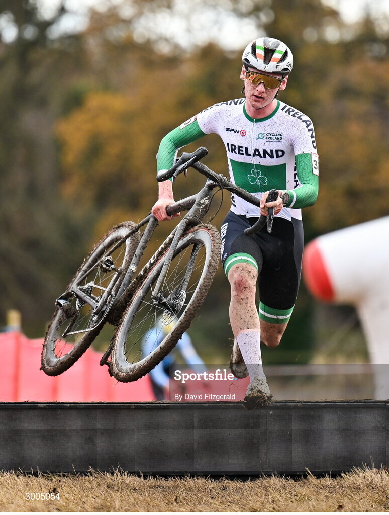 1 December 2024; Dean Harvey of Ireland during the Men's U23 race at the UCI Cyclo-cross World Cup on the Sport Ireland Campus in Dublin. Photo by David Fitzgerald/Sportsfile