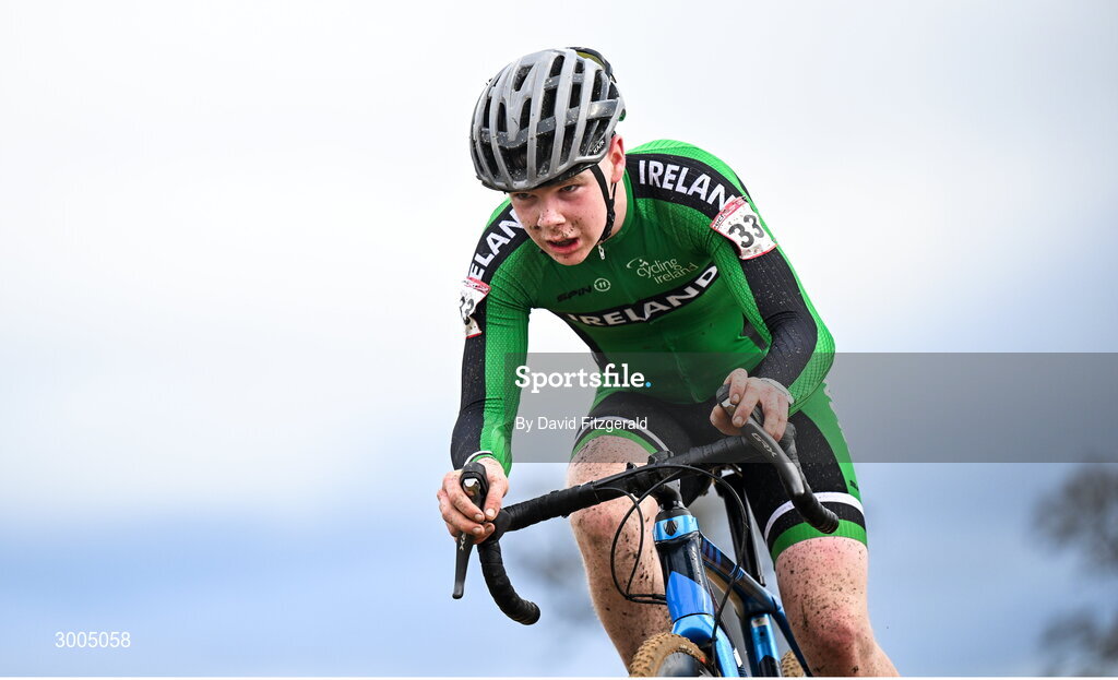1 December 2024; Michael Collins of Ireland during the Men's U23 race at the UCI Cyclo-cross World Cup on the Sport Ireland Campus in Dublin. Photo by David Fitzgerald/Sportsfile