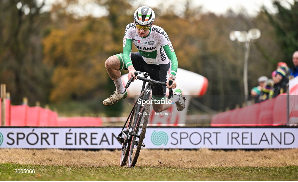 1 December 2024; Dean Harvey of Ireland during the Men's U23 race at the UCI Cyclo-cross World Cup on the Sport Ireland Campus in Dublin. Photo by David Fitzgerald/Sportsfile