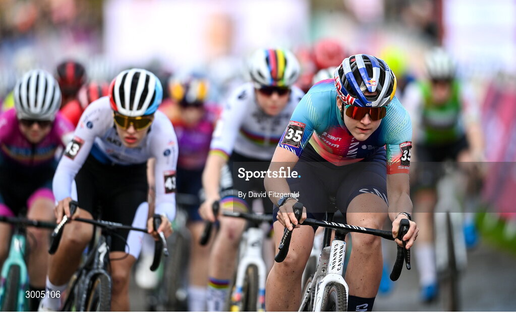1 December 2024; Zoe Backstedt of Great Britain during the Women's Elite race at the UCI Cyclo-cross World Cup on the Sport Ireland Campus in Dublin. Photo by David Fitzgerald/Sportsfile
