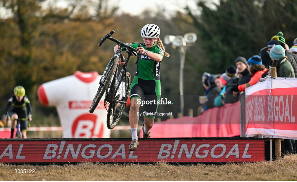 1 December 2024; Elena Wallace of Ireland during the Women's Elite race at the UCI Cyclo-cross World Cup on the Sport Ireland Campus in Dublin. Photo by David Fitzgerald/Sportsfile