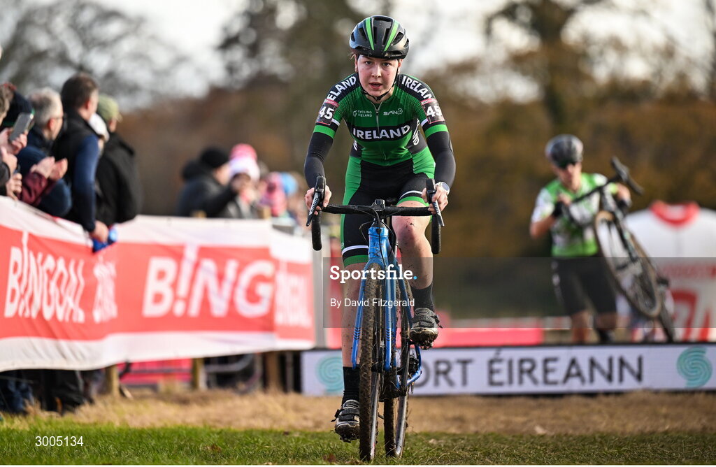 1 December 2024; Esther Wong of Ireland during the Women's Elite race at the UCI Cyclo-cross World Cup on the Sport Ireland Campus in Dublin. Photo by David Fitzgerald/Sportsfile