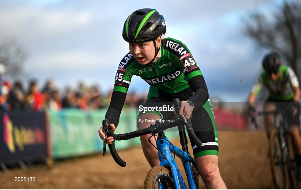 1 December 2024; Esther Wong of Ireland during the Women's Elite race at the UCI Cyclo-cross World Cup on the Sport Ireland Campus in Dublin. Photo by David Fitzgerald/Sportsfile