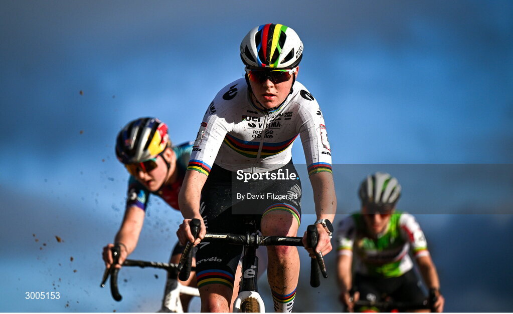 1 December 2024; Fem van Empel of Netherlands during the Women's Elite race at the UCI Cyclo-cross World Cup on the Sport Ireland Campus in Dublin. Photo by David Fitzgerald/Sportsfile
