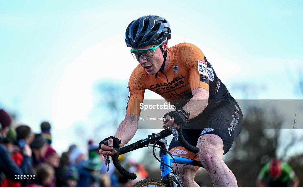 1 December 2024; Darnell Moore of Ireland during the Men's Elite race at the UCI Cyclo-cross World Cup on the Sport Ireland Campus in Dublin. Photo by David Fitzgerald/Sportsfile