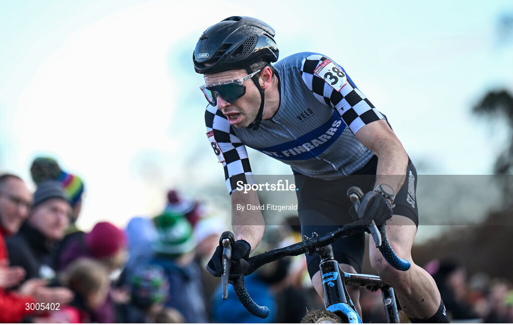 1 December 2024; Richard Barry of Ireland during the Men's Elite race at the UCI Cyclo-cross World Cup on the Sport Ireland Campus in Dublin. Photo by David Fitzgerald/Sportsfile