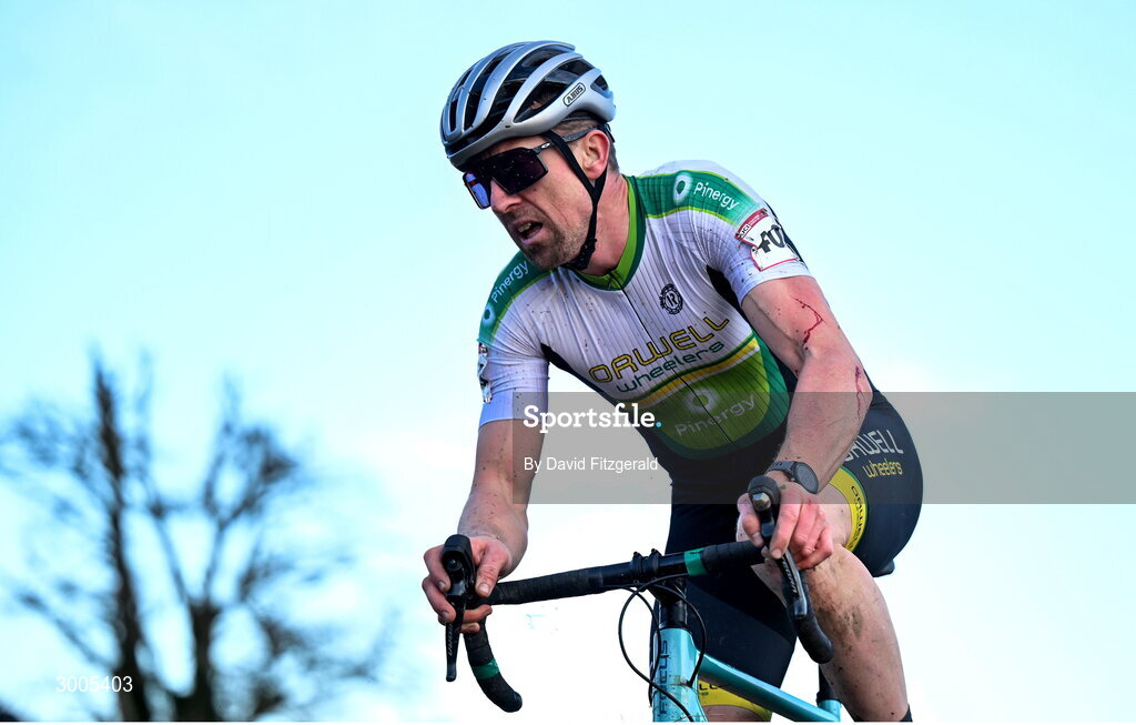 1 December 2024; Ronan O'Flynn of Ireland during the Men's Elite race at the UCI Cyclo-cross World Cup on the Sport Ireland Campus in Dublin. Photo by David Fitzgerald/Sportsfile