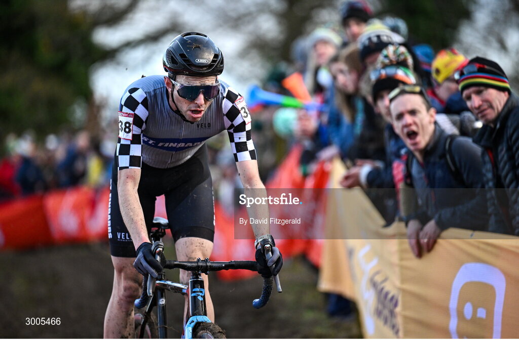 1 December 2024; Richard Barry of Ireland during the Men's Elite race at the UCI Cyclo-cross World Cup on the Sport Ireland Campus in Dublin. Photo by David Fitzgerald/Sportsfile