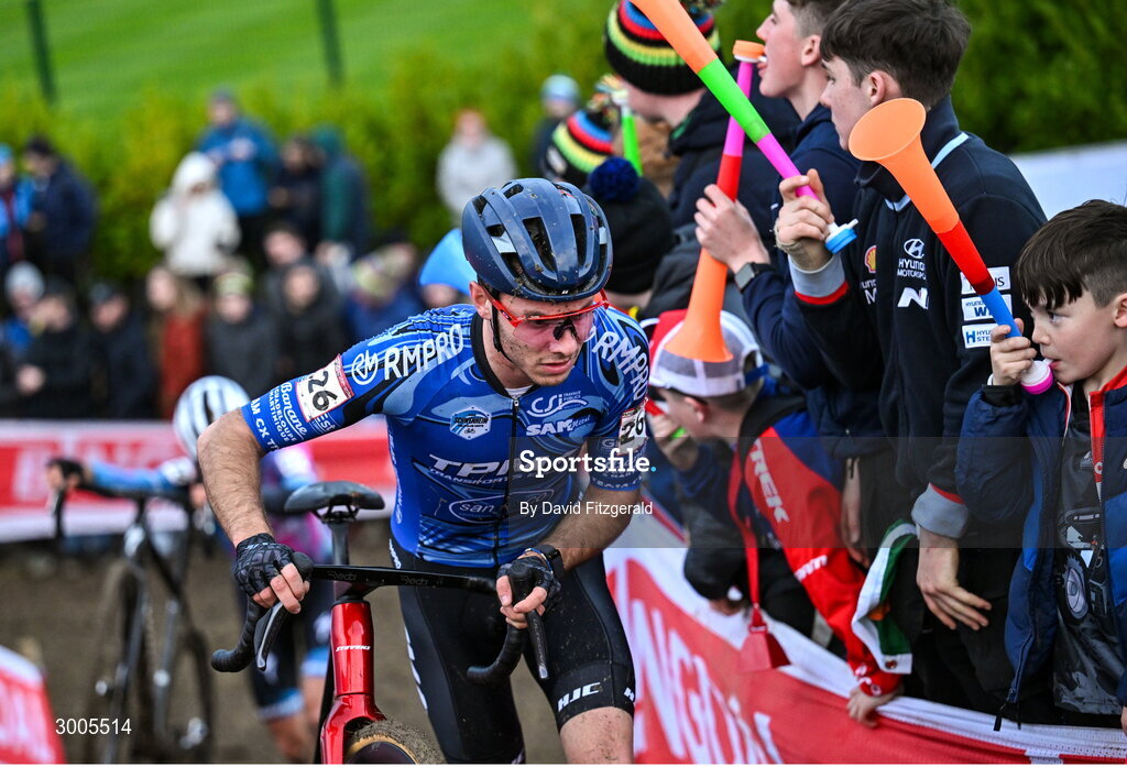 1 December 2024; Timothé Gabriel of France during the Men's Elite race at the UCI Cyclo-cross World Cup on the Sport Ireland Campus in Dublin. Photo by David Fitzgerald/Sportsfile